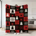 Halloween Geist Spinne Muster Plueschdecke rot schwarz weiss weiches Sofa Ueberwurf - Stil 7 / 70x100cm