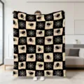 Halloween Spinnennetz Plüsch Decke Schwarz Weiß Kariert Weich Gemütlich Sofa Decke - Stil 8 / 70x100cm