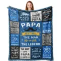 Coperta in flanella per la festa del papa con citazioni stampate calda morbida per il padre. - 5 / 75x100cm