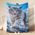 Soft white tiger flannel throw blanket digital print plush animal nap blanket for couch sofa - 70X100cm / 2