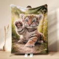 Cute tiger flannel blanket, soft animal print nap throw for cozy home bedroom living room decor. - 70X100cm / Style 3