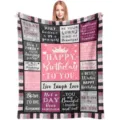 Inspirational quote printed flannel blanket, soft cozy birthday gift throw for women home use - 11