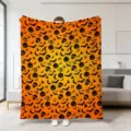 Halloween Plueschdecke mit Kuerbis und Totenkopf Print, weiche Kuscheldecke fuer Sofa. - Stil 13 / 70x100cm