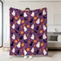 Halloween Decke Fleece Geister Kürbis Kuscheldecke Sofa Wohndecke gruselige Deko Herbst - 15 / 70x100