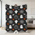 Halloween kuschelige Decke mit Geister und Kürbis Muster für Sofa Schlafzimmer Deko - 18 / 70x100