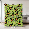 Halloween Hexenhut Druck Plüsch Decke für Sofa, gemütliche Kuscheldecke Tagesdecke. - 33 / 70x100