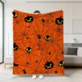 Halloween Fleecedecke mit Kürbis Schädel Muster für gemütliche Sofa Bett Dekoration - 34 / 70x100
