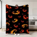 Halloween Plueschdecke mit Kuerbis Druck, kuschelige Sofadecke fuer Herbst und Party. - 38 / 70x100
