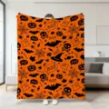 Halloween Fleecedecke Geister Kürbis Totenkopf Druck weiche Kuscheldecke Sofa Bett neu - 40 / 70x100