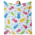 Cute Easter bunny and egg printed flannel blanket, soft and cozy holiday home decor throw. - Style 3 / 70X100cm