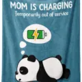 Gezellige flanellen deken met schattig pandabont en grappige slogan voor moeder als cadeau. - Stijl 9