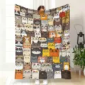 Cute cartoon cat pattern flannel blanket cozy throw for sofa bed and office nap use. - 70×100cm / MT4900