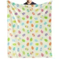 Zachte flanellen deken met kleurrijke paaseieren print voor feestelijke huisdecoratie. - Stijl 10