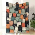 Cute cartoon cat flannel blanket, soft throw for sofa, office nap and cozy home bedding. - 70×100cm / MT4901