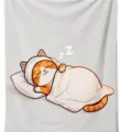 Schattige kat slaap deken variant, zachte fleece deken cadeau voor moeder, thuisdecor. - Stijl 14