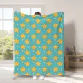 Coperta in flanella morbida con motivo di stelle sorridenti per divano e letto accogliente - Modello 4 / 70x100