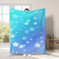 Coperta in flanella cielo stellato blu, plaid divano stampato con stelle per decorare. - Stile 7