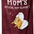 Gezellige mama flanellen deken met schattige slapende kat print voor ontspanning. - Stijl 20