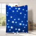 Coperta in flanella cielo stellato blu, morbida coperta calda per divano, letto e decorazione. - Stile 11