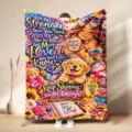Custom motivational fleece blanket with colorful cute cartoon prints, perfect Mother's Day gift. - 100×150cm / Style 12