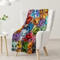 Cute Cartoon Dinosaur Flannel Blanket Soft Warm Plush Bedding Throw Blanket For Home - 75*100cm / Style 3