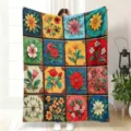 Vintage floral flannel blanket 3D printed throw blanket for couch bed living room decor - MT6072