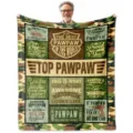 Coperta in flanella personalizzata per nonno con testo affettuoso e bordo mimetico, regalo. - 4 / 75x100cm