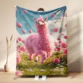 Rosa Alpaka Fleecedecke für Büroschlaf und Heimdekoration, süße Tier Flanell Wohndecke. - 70x100cm / Stil 6