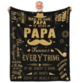 Custom black and gold flannel blanket for father, funny quotes printed throw blanket for dad gift. - 11 / 75x100cm