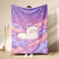 Morbida Coperta in Flanella con Alpaca Carino Copriletto in Pile con Disegno Stelle per Letto Ufficio - Stile 10