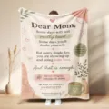 Cozy Mother's Day flannel blanket featuring heartfelt mom quote, perfect warm holiday gift. - Style 4