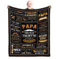 Custom Father's Day flannel blanket with heartfelt Papa quotes and cozy soft material. - 14 / 75x100cm
