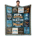 Personalized flannel blanket for dad with loving text print, soft and warm throw blanket. - 15 / 75x100cm