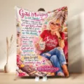 Cozy flannel blanket with inspirational Christian quote and floral design, perfect gift. - Style 6
