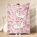 Bella coperta in flanella alpaca rosa floreale morbida calda plaid ufficio divano letto - Stile 14