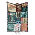 Personalized Father's Day flannel blanket featuring custom grandfather themes and cozy soft fabric. - 16 / 75x100cm