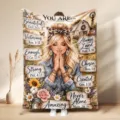 Mother's Day flannel blanket gift, cozy fleece throw with inspirational Bible verses design. - Style 10