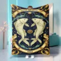 Pisces Constellation Flannel Blanket Celestial Starry Night Throw Blanket for Home Bedroom - 70x100cm 230gsm / Pisces