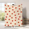 Coperta in flanella morbida con stampa di stelle rosse, calda e confortevole per divano e letto. - Stile 16