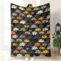 Cute cartoon cat print flannel blanket cozy soft warm throw for sofa and office nap time - 70×100cm / MT4918