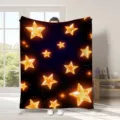 Coperta in flanella con stelle cosmiche luminose, plaid morbido per divano, variante. - 24