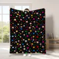 Coperta in flanella con stampa cielo stellato colorato, morbido plaid per divano e letto. - 31
