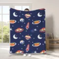 Coperta in flanella morbida design spazio cosmico stelle galassia pianeta razzo per divano letto - 32
