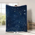 Coperta in flanella cielo stellato da sogno con stampa di stelle dorate per divano accogliente. - 38