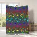 Coperta in flanella con stelle colorate per divano letto, morbida e calda coperta in pile. - 39