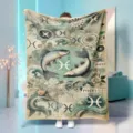 Pisces astrological flannel blanket cozy vintage star design warm home nap blanket soft - 70x100cm 230gsm / Pisces