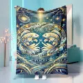 Pisces astrology flannel blanket starry night constellation nap blanket for home decor soft - 70x100cm 230gsm / Pisces