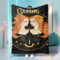 Gemini zodiac flannel blanket constellation astrological star pattern home nap throw blanket - 70x100cm 230gsm / Gemini