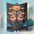 Gemini constellation flannel blanket celestial starry night throw for bedroom home nap - 70x100cm 230gsm / Gemini (4)