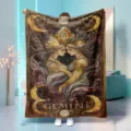Gemini Zodiac Astrology Flannel Blanket Celestial Moon Crystal Warm Throw Home Decor - 70x100cm 230gsm / Gemini+(3)